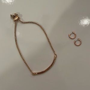 Kendra Scott Rose Gold Bracelet + FREE Rose Gold Huggies